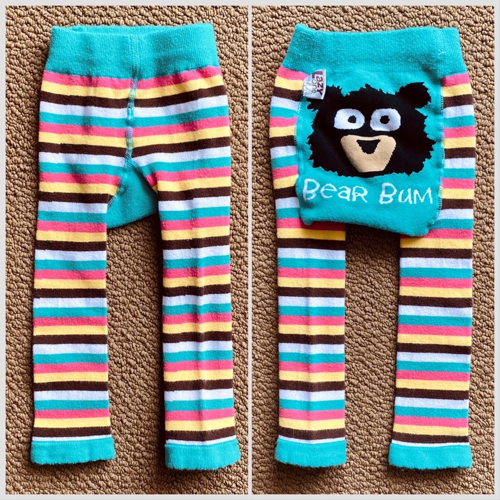 18-24M Lazy One Bear Bum Striped Leggings